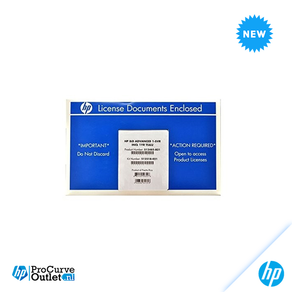 HP iLO Adv 1-Svr incl 1Y TS&U SW 512485-B21